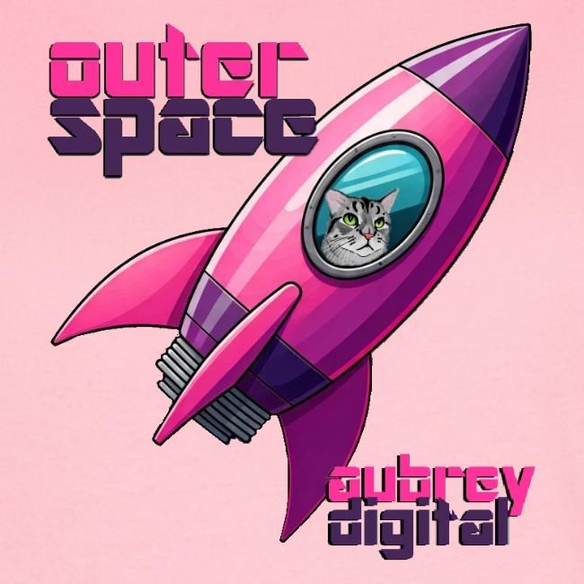 cat in a space ship for single "outer space" by aubrey digital
